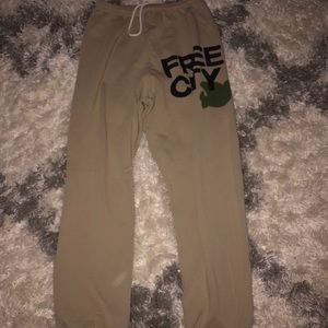 BRAND NEW FREE CITY SWEATPANTS BROWN